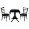 International Concepts 42 in. Dual Drop Leaf Table with 2 Ladder Back Dining Chairs - 3 Piece Dining Set K46-42DP-C617P - alternate 4
